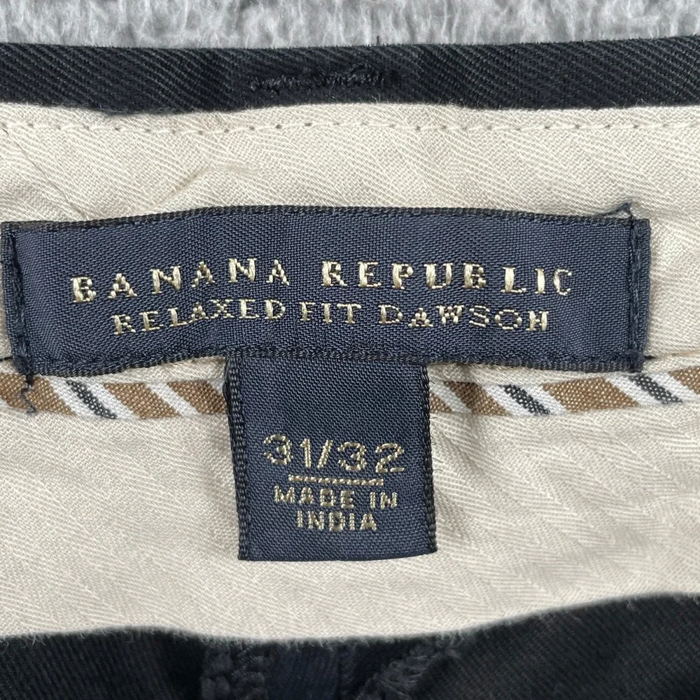 Banana Republic Pants Mens 31/32 Black Dawson Relaxed Fit Chino Cotton 16596
